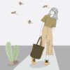 woman, fashion, birds